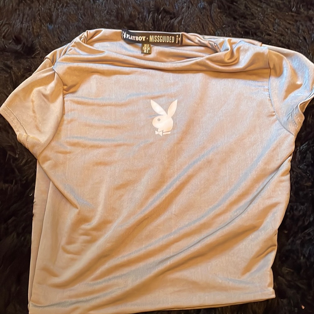 Playboy mesh crop top